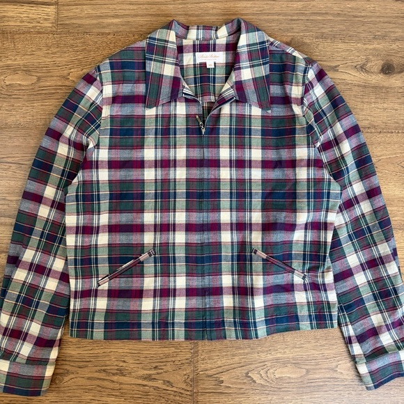 Brooks Brothers Jackets & Blazers - Brooks Brothers Vintage Zip Up Bomber Jacket Plaid Lightweight 10P Medium EUC